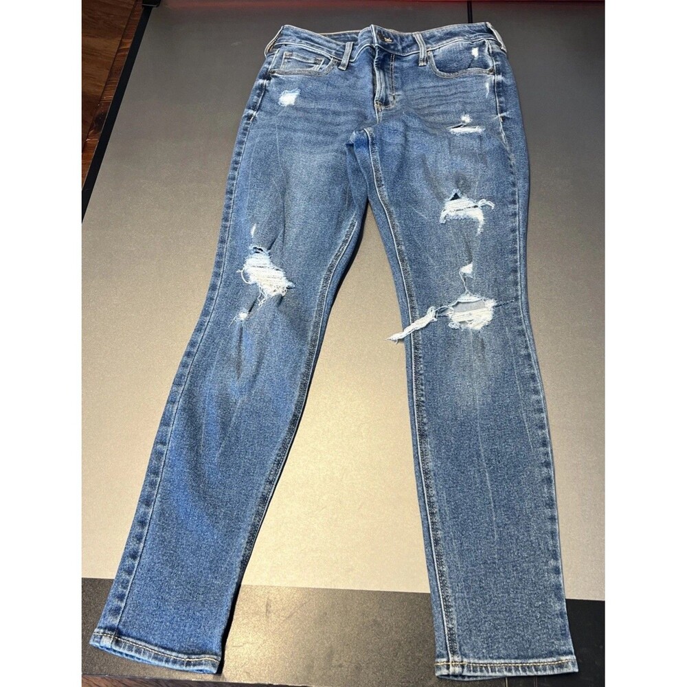 Old Navy Rockstar Super Skinny Ankle Jeans Womens Size 6 Blue Mid Rise Denim